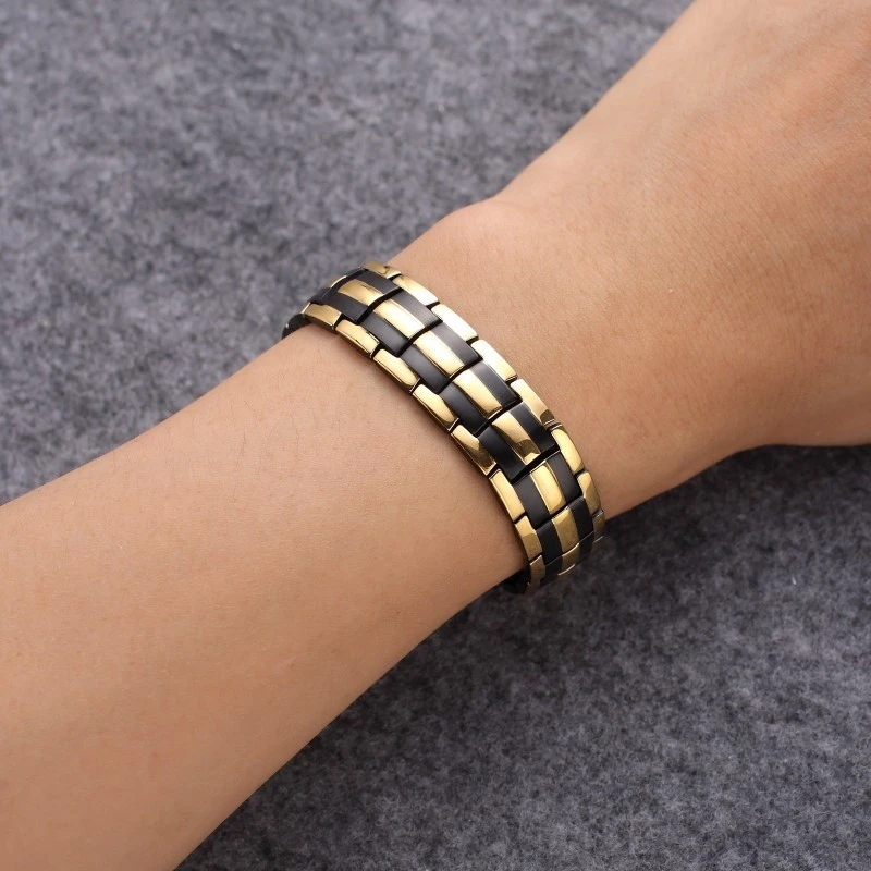Loftily Jewelry New Arrival Stainless Steel Jewelry Double Row Magnet Power Band Energy Bracelet