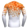 Long sleeve customized sublimation printed fabric plain mens bjj compression mma rash guard with customized packing and color
