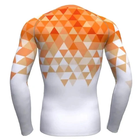 Long sleeve customized sublimation printed fabric plain mens bjj compression mma rash guard with customized packing and color
