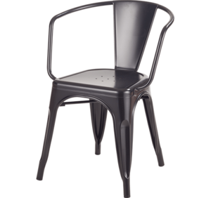 Low back leisure elegant italian design home furniture restaurant vintage metal industrial dining armchair