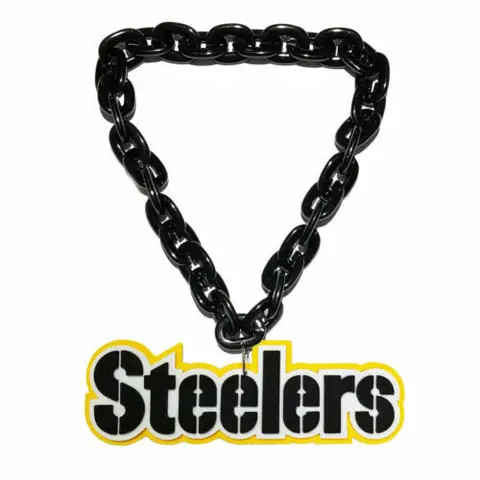 Low MOQ Custom 3D EVA Foam Necklaces Pittsburgh Steelers Head Fan Chain