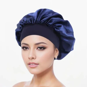 Low Moq Customized Elegant Satin Hair Bonnets Elastic Turban Bath Shower Cap Lightweight Soft Sleeping Night Cap For Women Girls