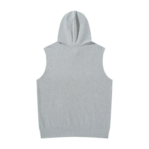Low Moq T shirt Printer Logo Grey Sleeveless T shirt Men Muscle Tank Top With Hoodie