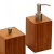 Import luxury bathroom accessories made of natural bamboo soap dispenser, towel tray, toothbrush holder from China