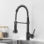 Import Luxury Black LED Kitchen Tap Lead free Brass Faucets With Pull Down Sprayer from China