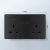 Import Luxury Brush Black Light Wall Switch UK Africa Electrical Switches Socket 1Gang 2Way Dimmer Curtain Switch USB TV Socket from China