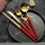 Import Luxury Gold Plated Cutlery Set Stainless Steel Cutlery Sanding Polish Gold Flatware Set from China