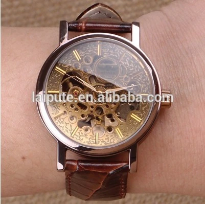 luxury skeleton automatic mechanical watch low price