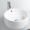 M2009 Bathroom round shape ceramic matt black countertop wash hand sink art basin