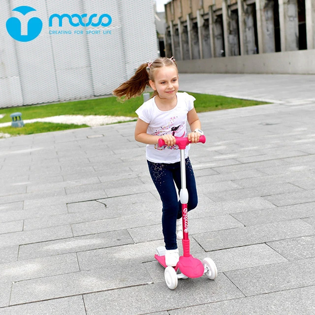 macco large children&#x27;s scooter foot kick foldable scooter-Rose pink