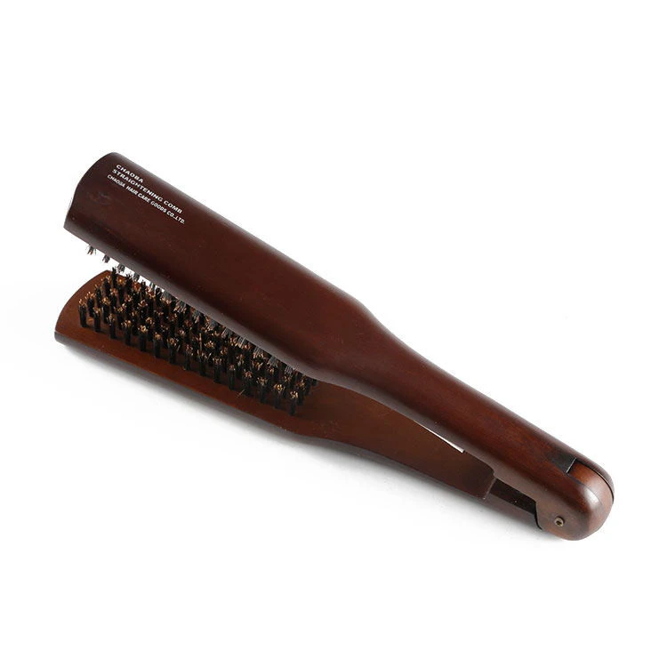 Mahogany wood boar bristle brush mens styling straight hair comb salon hair brush