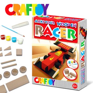 Make your own Wooden racer toy Amazon FBA DIY kit with paint and brush Coloring craft toy