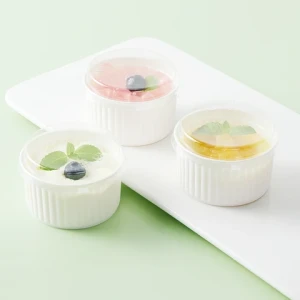 Manufacturer 140ML Food Grade PP Plastic Yogurt  Milk Pudding Cups With Lids