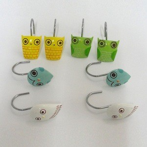 Manufacturer supply high quality resin shower curtain hooks/hot sale shower curtain hooks