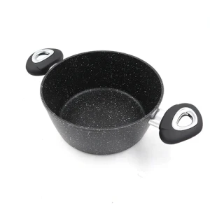 Master Star Granite Dot Coating SaucePan 3-6L Stock Pots with Glass Cover Fast Heat Soup Pot High Grade Cookware