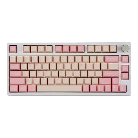 MATHEW TECH MK80 Pink RGB Mechanical Keyboard 75% Layout For Gaming With Metal Knob Gasket Wireless hot swap mechanical keyboard