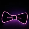 Mens High Quality Decoration Custom LED Christmas Bowtie with EL Wire Light Manufacturer China LED Flashing Bow Tie