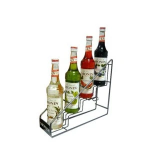 Metal customizable cough syrup display rack for drugstore/tabletop beverage display shelf for shop