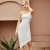 Import Miingstyle Vestidos Casual Trendy Night Party Bodycon Bandage Wear Nightclub Asymmetric White Club Dress from China