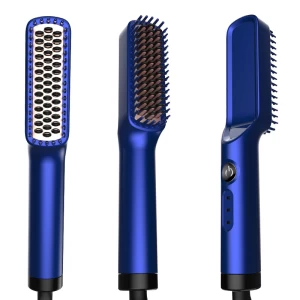 Mini Men Beard Comb Professional 2 In 1 Electric irons Fast Ceramic Hair Straightener Brush