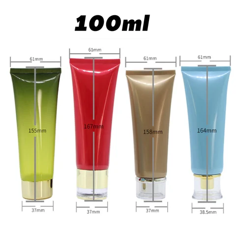 100ml Recycle Eco Facial Cleanser Soft Custom Cosmetic Squeeze Plastic Tube Package Empty Face Wash Plastic Tube