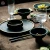 Import Modern Gold Rim Matte Green Porcelain Tableware Brazil Ceramic Dinnerware Sets from China