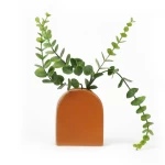 Modern Organic Door Shape Orange Ceramic Vase