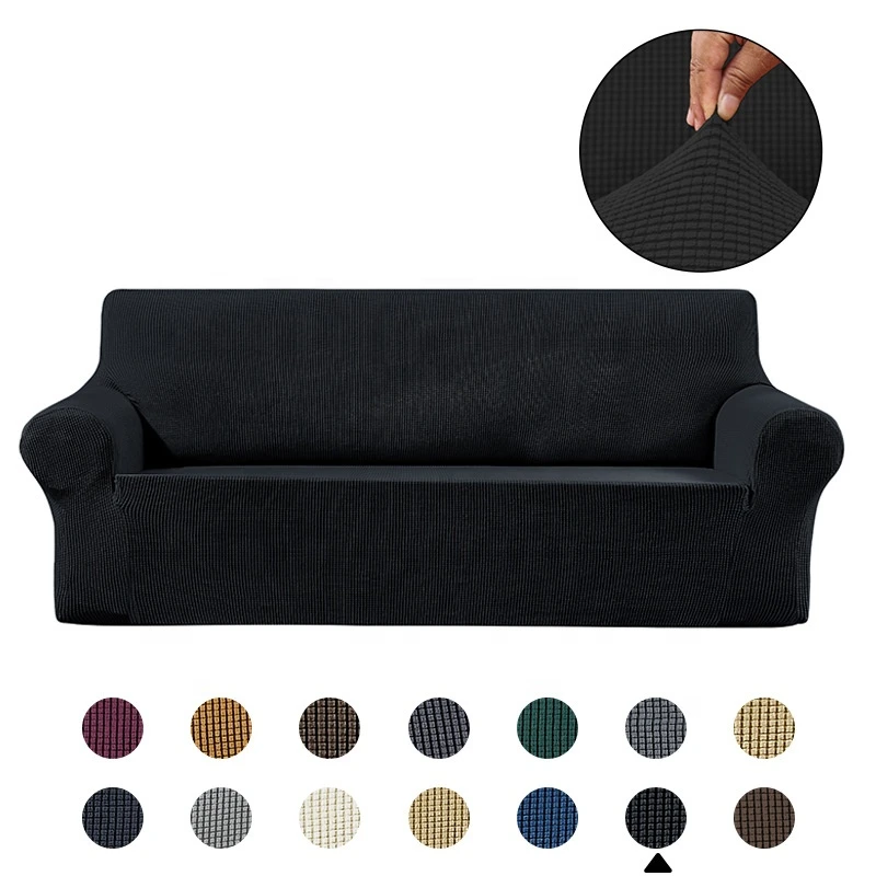 Modern Simple Polyester Sofa Cover All-inclusive Stretch Solid Color Sofa Cover  Four Seasons Universal Sofa Cover