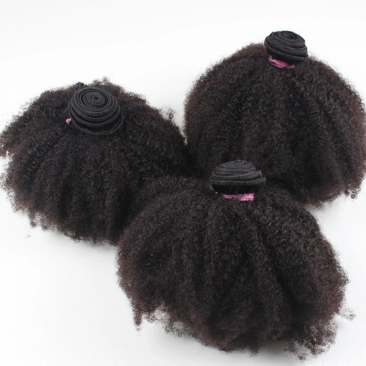 Mongolian Kinky Curly Hair Extensions Afro Kinky Human Hair 4A 4B 4C