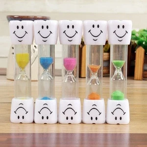 Multi Color Sand Timer Home Decor Clocks Smiling Face Children Plastic Hourglass