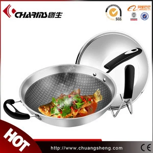 Buy Multi-ply 304 Stainless Steel Non Stick Coating Big Wok With