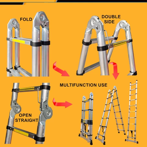 Multipurpose Aluminum Folding Telescopic Ladder 2x5step 2x6 step 2x7step 2x8step 2x9step