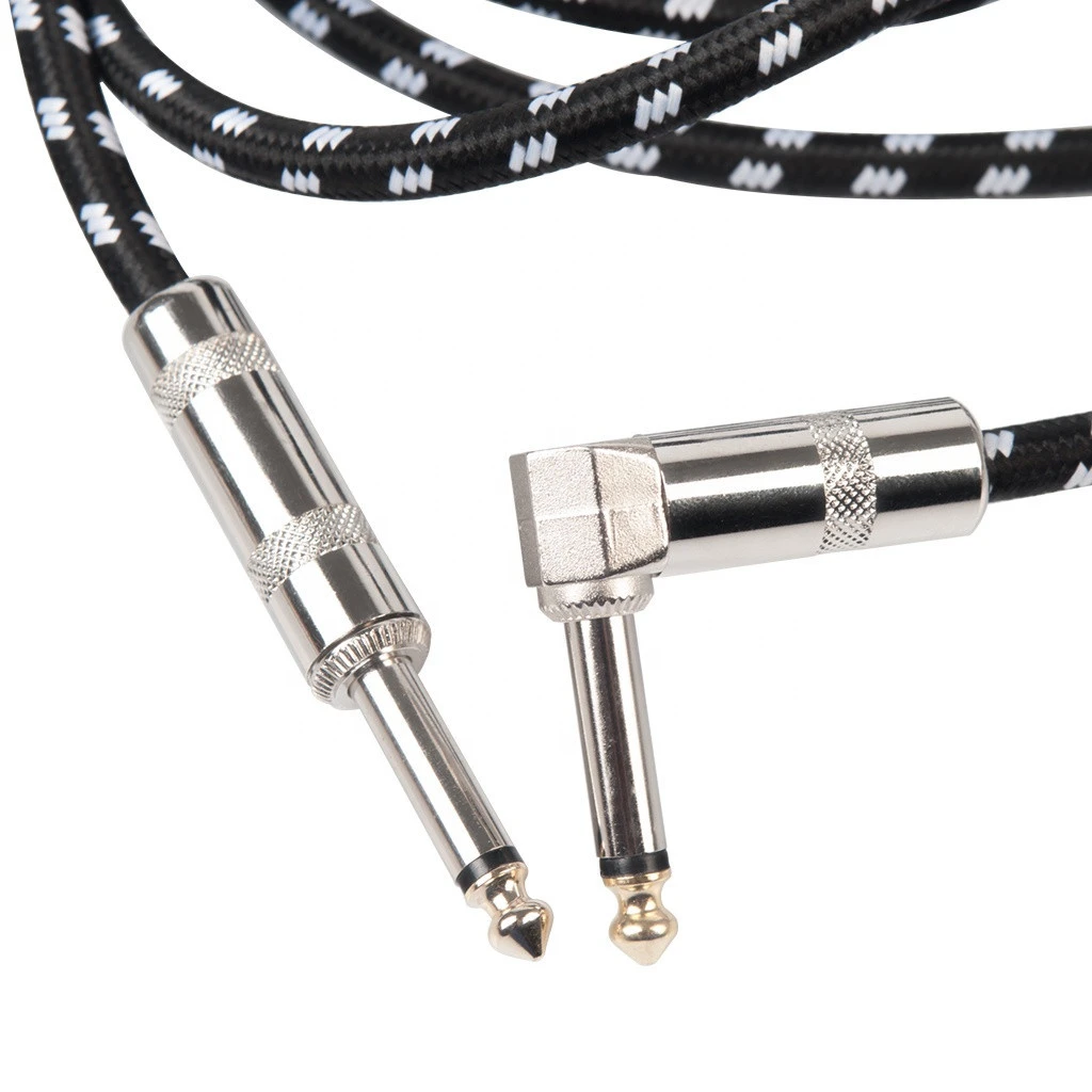 NAOMI Guitar Cable 3M Electric Instrument Cable TS Right Angle to Straight for Electric Guitar, Bass Guitar