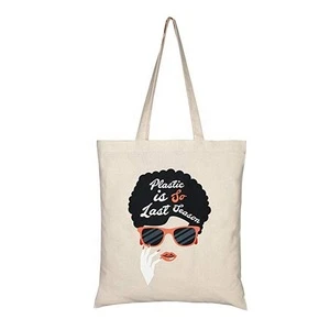 natural 100% cotton canvas tote bags print womens large canvas tote shopping bag