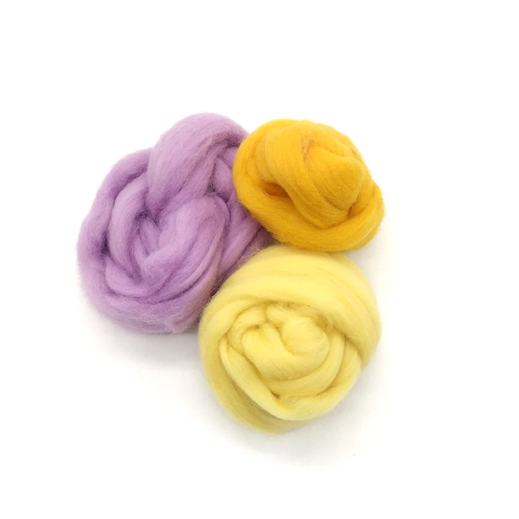 Natural 23 Micron soft felted merino wool tops roving fiber