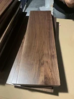 Natural American walnut solid wood interior stair step treads