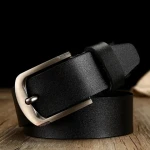 Natural cowhide belt for mens hard metal buckle soft original cowhide mens leather belt unique texture real leather jeans belt