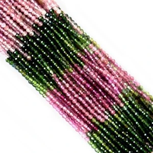 Natural Multi Tourmaline 3 mm Roundel Faceted Loose Gemstone Beads supplier