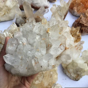Natural rough clear crystal cluster transparent quartz crystal cluster mineral specimen