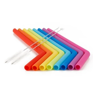 New 2019 trending product bar accessories bend drinking straw food grade silicone straws reusable straws