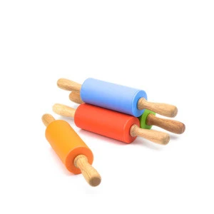 New arrival 100% Food Grade Silicone Rolling Pin with Wooden Handle