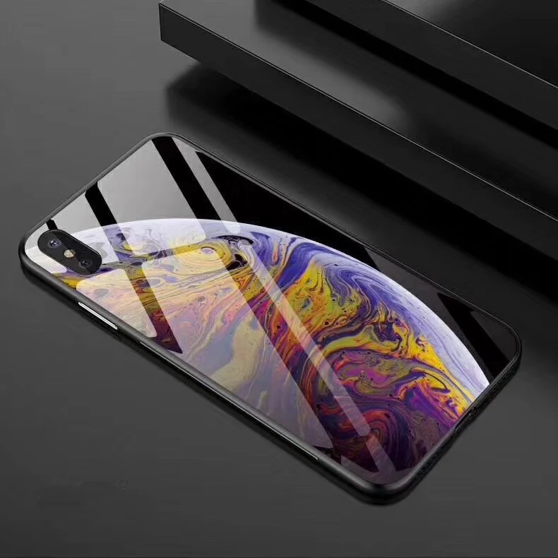 New arrival cellphone wallpaper tempered glass phone case for iphone xs xr xs max,glass phone cover