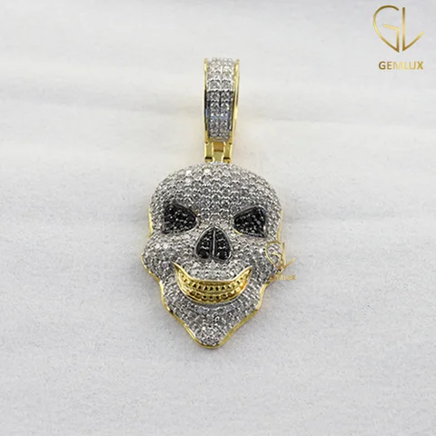 New Arrivals Latest Design Lab Grown Diamond Solid Gold Skull Hip Hop Pendant Fine Jewelry With EGL Certificate
