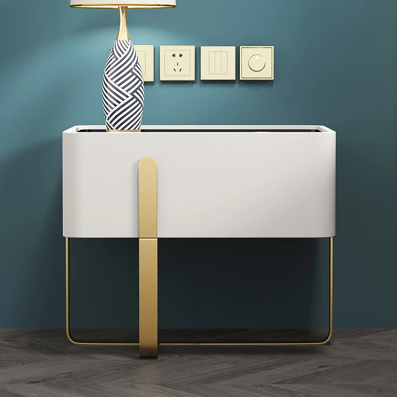 New design bedroom apartment furniture high gloss surface metal legs white modern  wooden bedside table nightstand with drawer