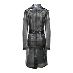 New Design Long Turn-down collar Waterproof Adult Raincoat  Women Long TPU Raincoats for Lady FT0240