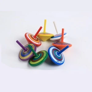 New Designed Multicolor Wooden Spinning Top for Kids