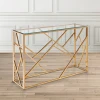 new model water cube design Stainless Steel   Console Table golden dining living room