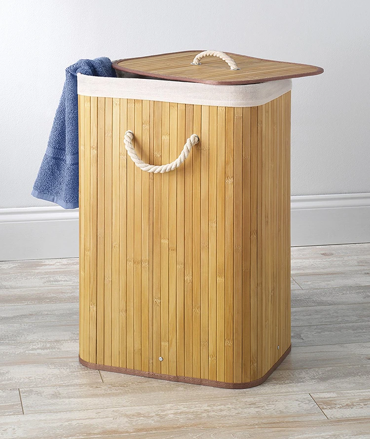 New Products Customized Bamboo Foldable Laundry Basket