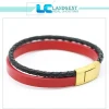 New Style Cool Men Magnetic Clasps Flat Leather Bracelet Jewelry
