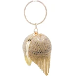 New Style Ladies Round Clutch Rhinestone Tassel  Purse Evening Bag